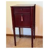 Bombay Company Mahogany-Finish Accent Table with Drawer and Cabinet Bombay Company Mahogany-Finish Accent Table with Drawer and Cabinet