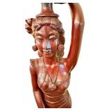 42 Inch Hand-Carved Wooden Balinese Woman Statue 42 Inch Hand-Carved Wooden Balinese Woman Statue