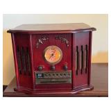Vintage-Style Wood Turntable Stereo System with Radio and CD Player Vintage-Style Wood Turntable Stereo System with Radio and CD Player
