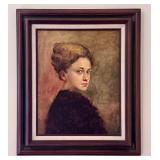 Original Portrait Painting by Geraldine Arnold in Ornate Frame, 23 x 27.5 Inches Original Portrait Painting by Geraldine Arnold in Ornate Frame, 23 x 27.5 Inches