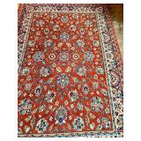 Persian-Style Area Rug 77 x 120 Inches Red Floral Pattern Persian-Style Area Rug 77 x 120 Inches Red Floral Pattern