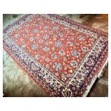 Persian-Style Area Rug 77 x 120 Inches Red Floral Pattern Persian-Style Area Rug 77 x 120 Inches Red Floral Pattern