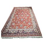 Persian-Style Area Rug 77 x 120 Inches Red Floral Pattern Persian-Style Area Rug 77 x 120 Inches Red Floral Pattern