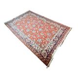 Persian-Style Area Rug 77 x 120 Inches Red Floral Pattern Persian-Style Area Rug 77 x 120 Inches Red Floral Pattern