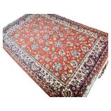 Persian-Style Area Rug 77 x 120 Inches Red Floral Pattern Persian-Style Area Rug 77 x 120 Inches Red Floral Pattern