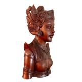Hand-Carved Balinese Wooden Bust Statue, 12 Inches Tall Hand-Carved Balinese Wooden Bust Statue, 12 Inches Tall