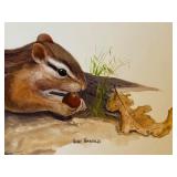 Original Chipmunk Drawing by Geri Arnold, 19 x 11 Inch Unframed Original Chipmunk Drawing by Geri Arnold, 19 x 11 Inch Unframed