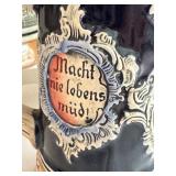 Set of 4 German Beer Steins with Pewter Lids, One with Musical Feature Set of 4 German Beer Steins with Pewter Lids, One with Musical Feature
