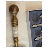 Vintage Brass Magnifying Glass and Set of 5 Decorative Mini Magnifiers Vintage Brass Magnifying Glass and Set of 5 Decorative Mini Magnifiers