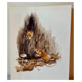 Original Geri Arnold Drawing of Woodland Mice, Unframed Original Geri Arnold Drawing of Woodland Mice, Unframed