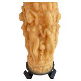 13-Inch Carved Decorative Pillar Candle with Stand 13-Inch Carved Decorative Pillar Candle with Stand