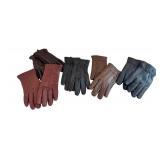Set of 5 Pairs Leather Gloves, Small to Medium Sizes, Assorted Colors Set of 5 Pairs Leather Gloves, Small to Medium Sizes, Assorted Colors