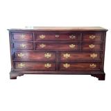 Vintage Bassett 10 Drawer Dresser with Brass Pulls Vintage Bassett 10 Drawer Dresser with Brass Pulls