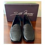 Sesto Meucci Black Woven Leather Loafers with Box Sesto Meucci Black Woven Leather Loafers with Box