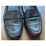 Sesto Meucci Brown Woven Leather Loafers, Size 6.5 M, Made in Italy Sesto Meucci Brown Woven Leather Loafers, Size 6.5 M, Made in Italy