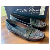 Sesto Meucci Brown Woven Leather Loafers, Size 6.5 M, Made in Italy Sesto Meucci Brown Woven Leather Loafers, Size 6.5 M, Made in Italy