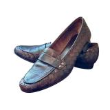 Sesto Meucci Brown Woven Leather Loafers, Size 6.5 M, Made in Italy Sesto Meucci Brown Woven Leather Loafers, Size 6.5 M, Made in Italy