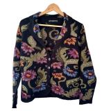 Peruvian Connection Floral Knit Cardigan Sweater Peruvian Connection Floral Knit Cardigan Sweater