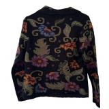 Peruvian Connection Floral Knit Cardigan Sweater Peruvian Connection Floral Knit Cardigan Sweater