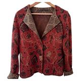 Peruvian Connection Floral Jacquard Blazer Jacket Peruvian Connection Floral Jacquard Blazer Jacket