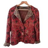 Peruvian Connection Floral Jacquard Blazer Jacket Peruvian Connection Floral Jacquard Blazer Jacket