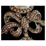 Metropolitan Museum Faux Pearl and Cubic Zirconia Bow Brooch Metropolitan Museum Faux Pearl and Cubic Zirconia Bow Brooch