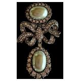Metropolitan Museum Faux Pearl and Cubic Zirconia Bow Brooch Metropolitan Museum Faux Pearl and Cubic Zirconia Bow Brooch