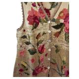 Floral Knit Sweater Vest with Button Front Floral Knit Sweater Vest with Button Front