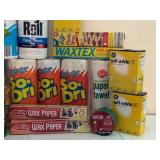 Large Household Supply Lot with Paper Towels, Wax Paper, Light Bulbs and Cleaning Products Large Household Supply Lot with Paper Towels, Wax Paper, Light Bulbs and Cleaning Products