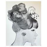 Original Geri Arnold Black and White Portrait Drawing on Cardboard Original Geri Arnold Black and White Portrait Drawing on Cardboard