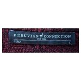 Peruvian Connection Red Floral Pima Cotton Metallic Thread Jacket Size L Peruvian Connection Red Floral Pima Cotton Metallic Thread Jacket Size L