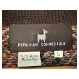 Peruvian Connection 100% Alpaca Diamond Pattern Cardigan Sweater Large Peruvian Connection 100% Alpaca Diamond Pattern Cardigan Sweater Large