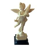 12" Decorative Cherub Angel Statue on Black Base 12" Decorative Cherub Angel Statue on Black Base