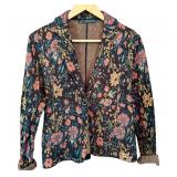 Peruvian Connection Floral Knit Blazer, Size L Peruvian Connection Floral Knit Blazer, Size L