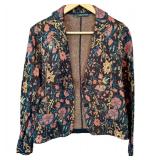 Peruvian Connection Floral Knit Blazer, Size L Peruvian Connection Floral Knit Blazer, Size L