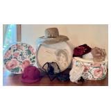Collection of Vintage-Style Ladies Hats and Fascinators with Decorative Hat Boxes Collection of Vintage-Style Ladies Hats and Fascinators with Decorative Hat Boxes