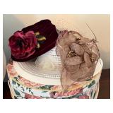 Collection of Vintage-Style Ladies Hats and Fascinators with Decorative Hat Boxes Collection of Vintage-Style Ladies Hats and Fascinators with Decorative Hat Boxes