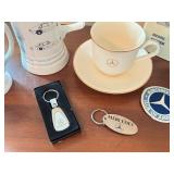 Mercedes-Benz Collectibles Set with Mugs, Patches, Book, Hat, and Keychains Mercedes-Benz Collectibles Set with Mugs, Patches, Book, Hat, and Keychains