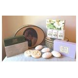 Lot of Decorative French-Inspired Soap Sets and Keepsake Paris Boxes Lot of Decorative French-Inspired Soap Sets and Keepsake Paris Boxes