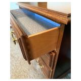 Three-Drawer Wooden Chest with Brass Handles Three-Drawer Wooden Chest with Brass Handles