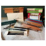 Mixed Art Supplies Collection with Drawing Instruments and Portfolio Folder Mixed Art Supplies Collection with Drawing Instruments and Portfolio Folder