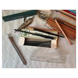 Mixed Art Supplies Collection with Drawing Instruments and Portfolio Folder Mixed Art Supplies Collection with Drawing Instruments and Portfolio Folder