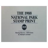 1988 National Park Stamp Print - Artist Proof Passing Showers Yellowstone by Michael Coleman 1988 National Park Stamp Print - Artist Proof Passing Showers Yellowstone by Michael Coleman