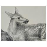 Original Black-and-White Drawing of Two Deer by Geri Arnold Original Black-and-White Drawing of Two Deer by Geri Arnold
