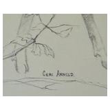 Original Black-and-White Drawing of Two Deer by Geri Arnold Original Black-and-White Drawing of Two Deer by Geri Arnold