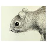 Set of 2 Geri Arnold Original Wildlife Drawings: Raccoon and Squirrel Set of 2 Geri Arnold Original Wildlife Drawings: Raccoon and Squirrel