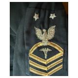 Vintage U.S. Navy Uniform Set with Cap, Jacket, and Pants, Medical Bullion Patch Vintage U.S. Navy Uniform Set with Cap, Jacket, and Pants, Medical Bullion Patch