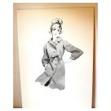 Geri Arnold Original Fashion Illustration on Cardboard Geri Arnold Original Fashion Illustration on Cardboard