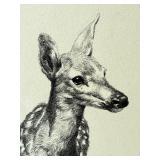 Set of 2 Geri Arnold Original Deer Drawings Set of 2 Geri Arnold Original Deer Drawings