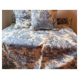 Waverly Toile Duvet Cover Set with Coordinating Pillows 86 x 80 Inches Waverly Toile Duvet Cover Set with Coordinating Pillows 86 x 80 Inches